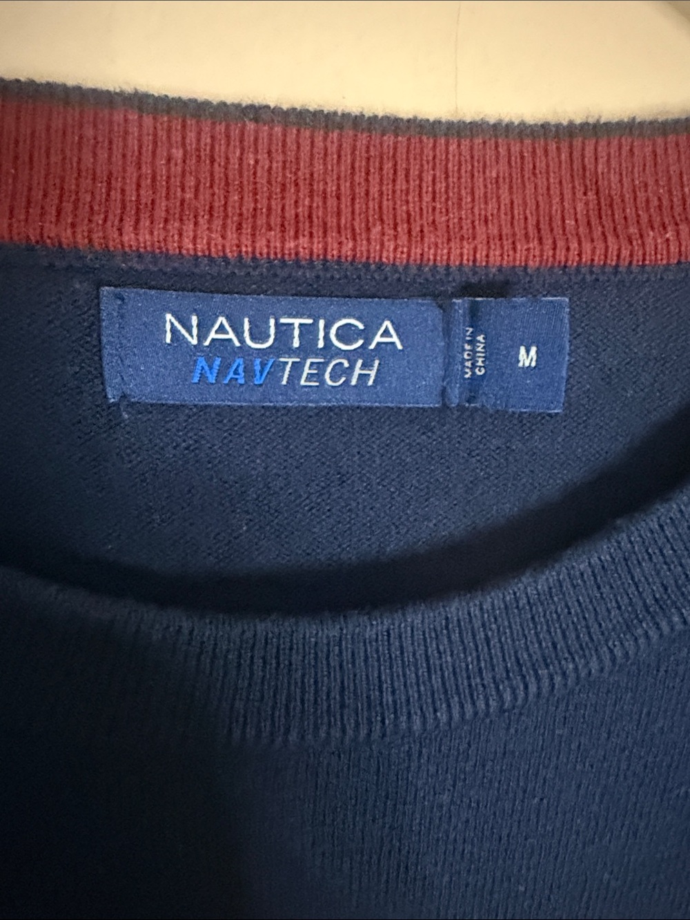 Vintage Nautica Men's Crewneck Sweater in Navy, Olive & Burgundy - Picture 2 of 6